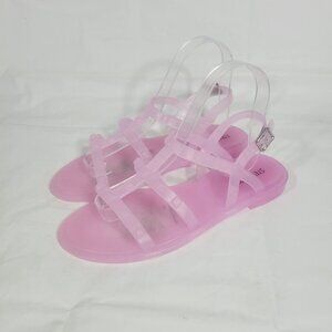 Steve Madden Women Size 4 J Tripper Jelly Sandals Strappy Pink Buckle Casual
